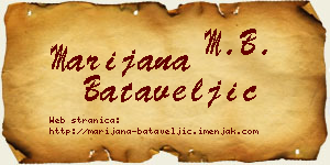 Marijana Bataveljić vizit kartica